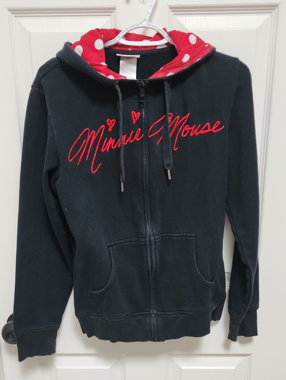 Disney Parks Black &‎ Red Zip-Up Hoodie With Minnie Mouse Ears